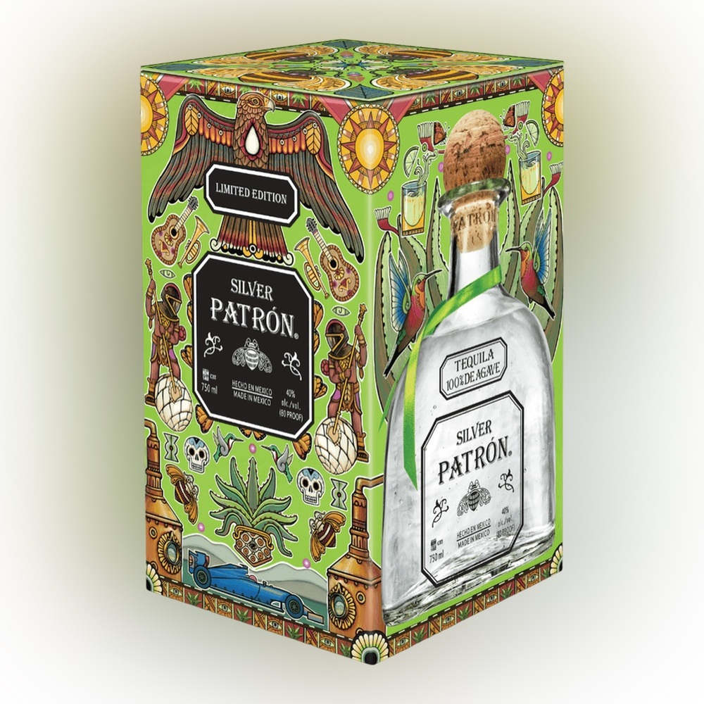 Limited edition Silver Patrón Tequila Empty Tin box